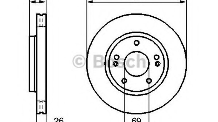 Disc frana HYUNDAI TRAJET (FO) (2000 - 2008) BOSCH 0 986 479 124 piesa NOUA