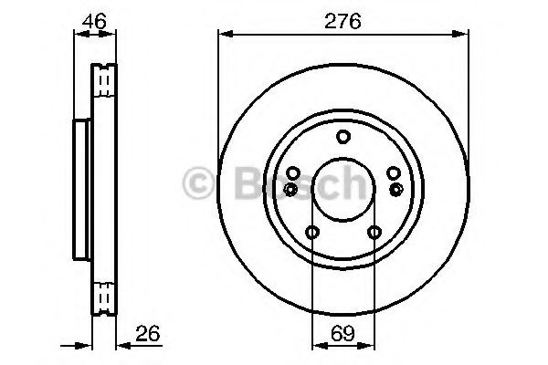Disc frana HYUNDAI TRAJET (FO) (2000 - 2008) BOSCH 0 986 479 124 piesa NOUA