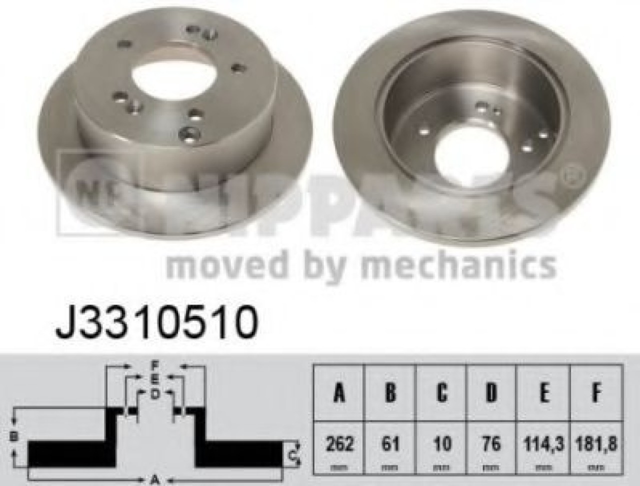 Disc frana HYUNDAI TUCSON (JM) (2004 - 2010) NIPPARTS J3310510 piesa NOUA