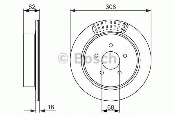 Disc frana INFINITI FX (2002 - 2008) BOSCH 0 986 479 606 piesa NOUA