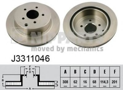 Disc frana INFINITI FX (2002 - 2008) NIPPARTS J3311046 piesa NOUA