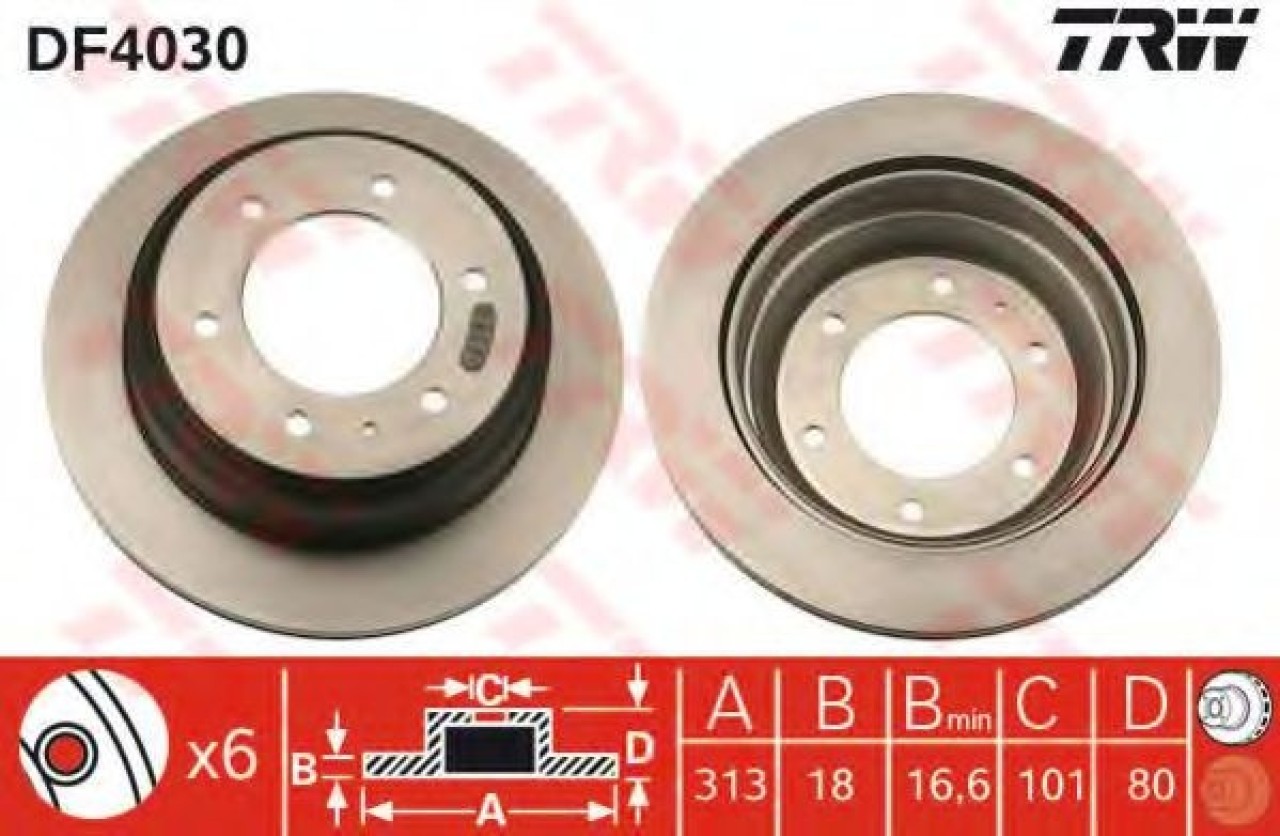 Disc frana ISUZU TROOPER (1998 - 2016) TRW DF4030 piesa NOUA