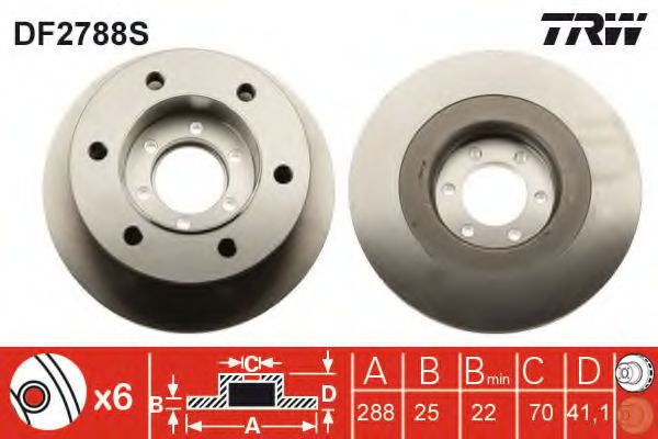 Disc frana IVECO DAILY III caroserie inchisa/combi (1997 - 2007) TRW DF2788S piesa NOUA