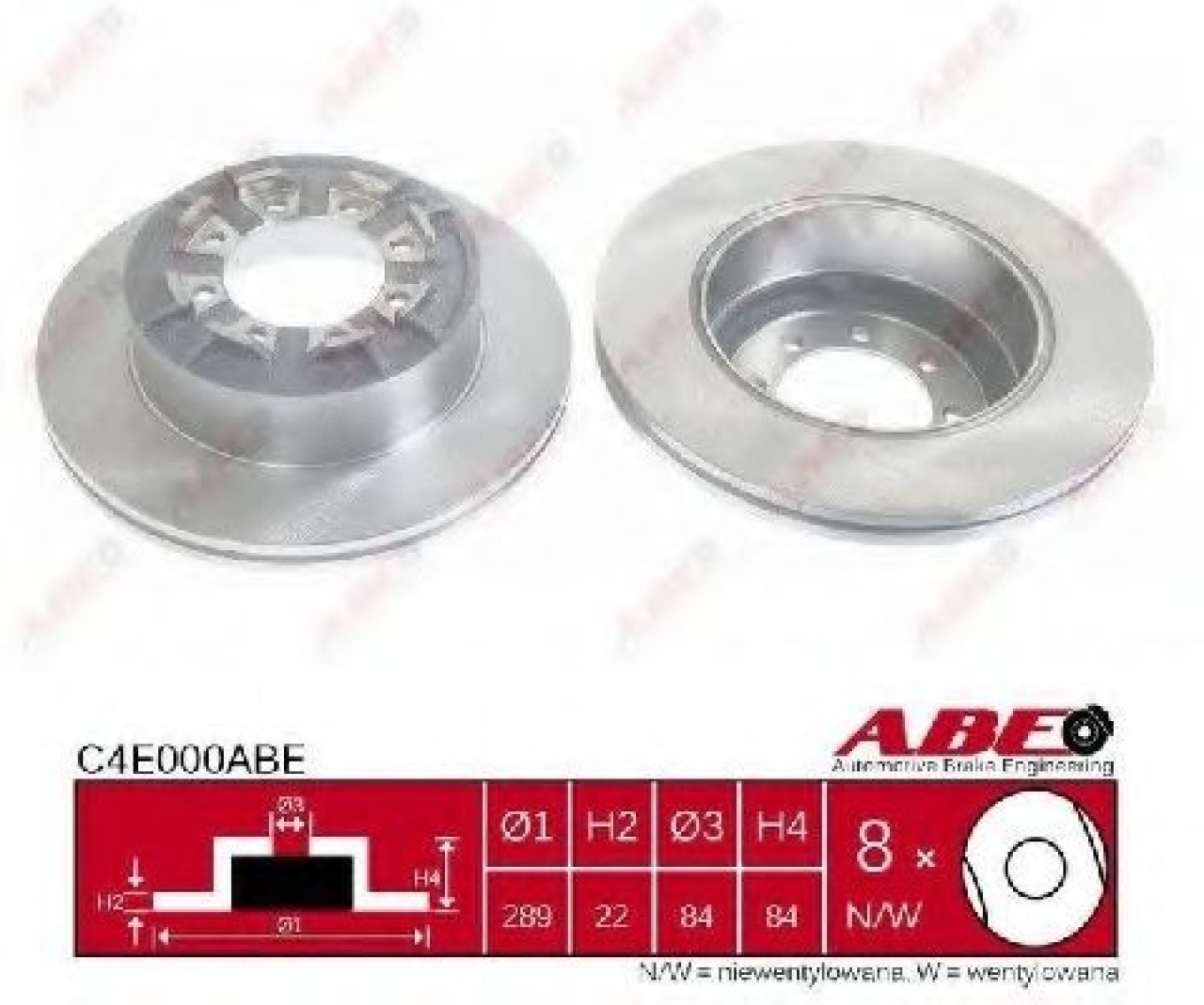 Disc frana IVECO DAILY III caroserie inchisa/combi (1997 - 2007) ABE C4E000ABE piesa NOUA