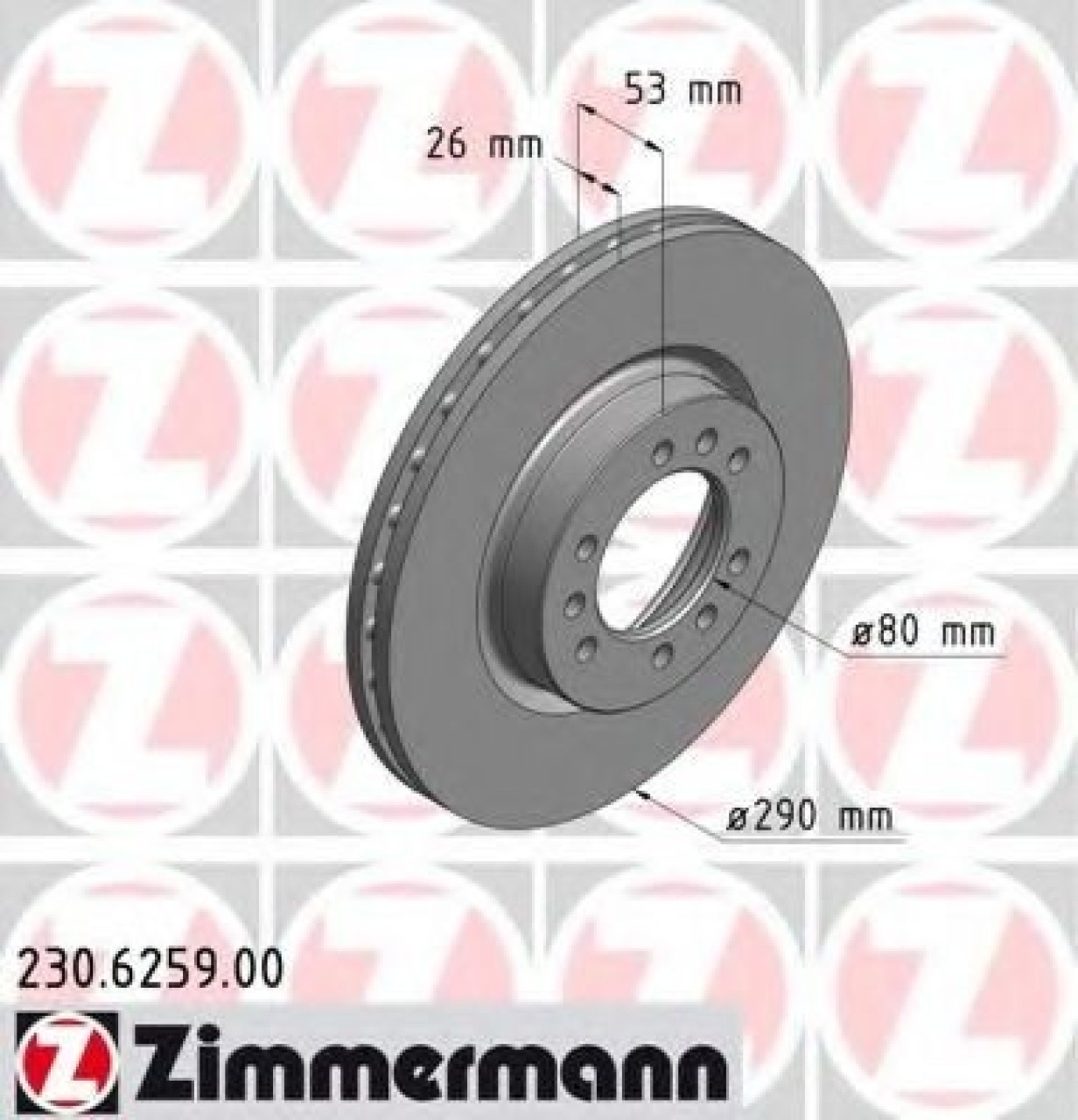 Disc frana IVECO DAILY III platou / sasiu (1999 - 2006) ZIMMERMANN 230.6259.00 piesa NOUA
