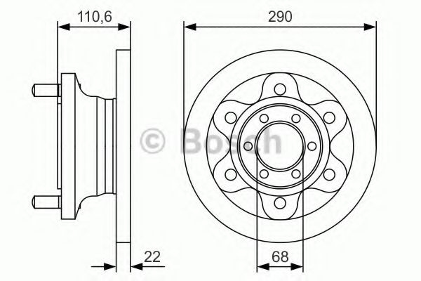 Disc frana IVECO DAILY III platou / sasiu (1999 - 2006) BOSCH 0 986 479 S95 piesa NOUA