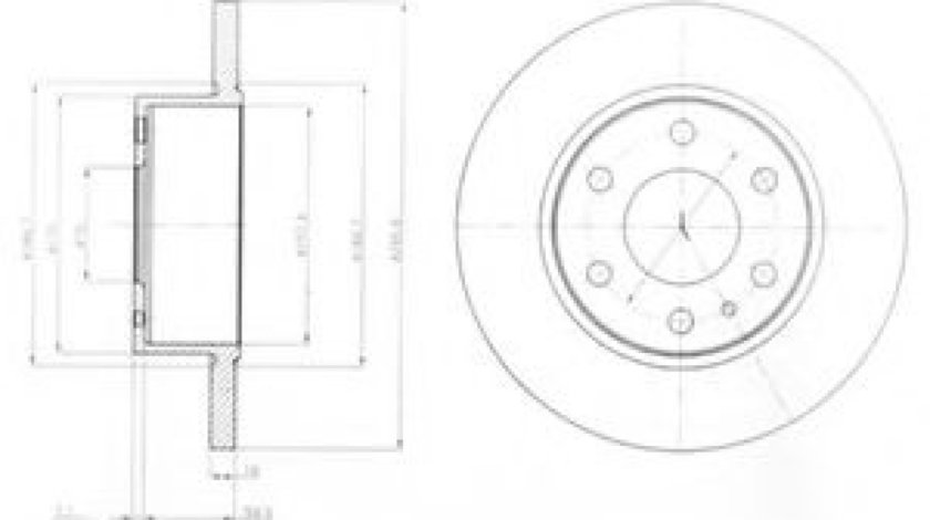 Disc frana IVECO DAILY IV autobasculanta (2006 - 2011) DELPHI BG4164 piesa NOUA