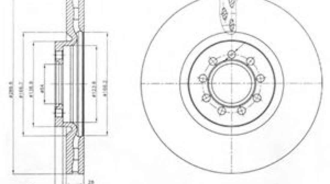 Disc frana IVECO DAILY IV caroserie inchisa/combi (2006 - 2012) DELPHI BG4101 piesa NOUA