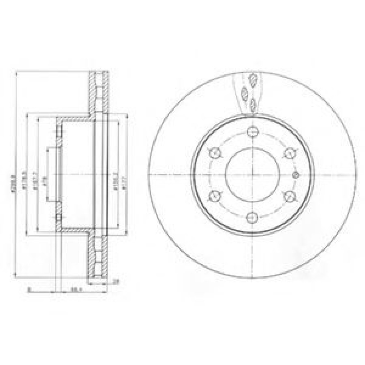 Disc frana IVECO DAILY IV platou / sasiu (2006 - 2011) DELPHI BG4100 piesa NOUA