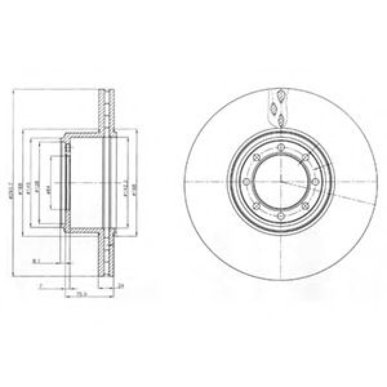 Disc frana IVECO DAILY IV platou / sasiu (2006 - 2011) DELPHI BG4102 piesa NOUA