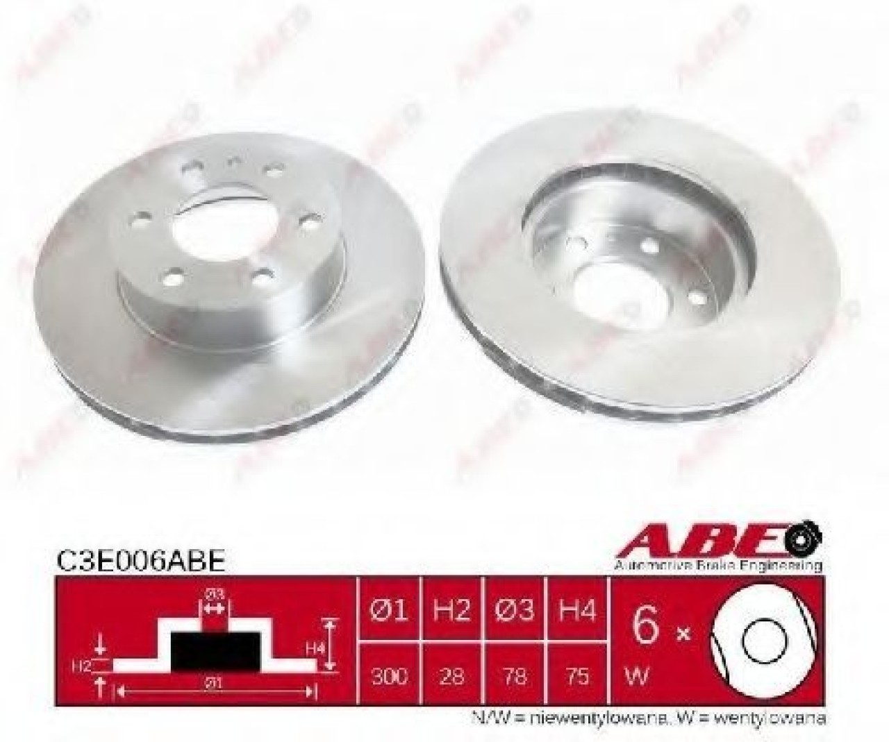 Disc frana IVECO DAILY IV platou / sasiu (2006 - 2011) ABE C3E006ABE piesa NOUA