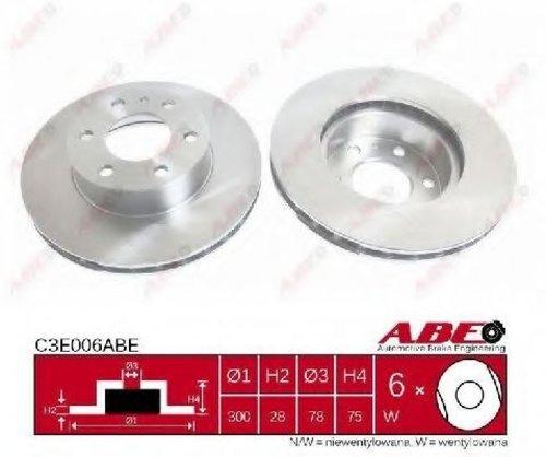 Disc frana IVECO DAILY IV platou / sasiu (2006 - 2011) ABE C3E006ABE piesa NOUA