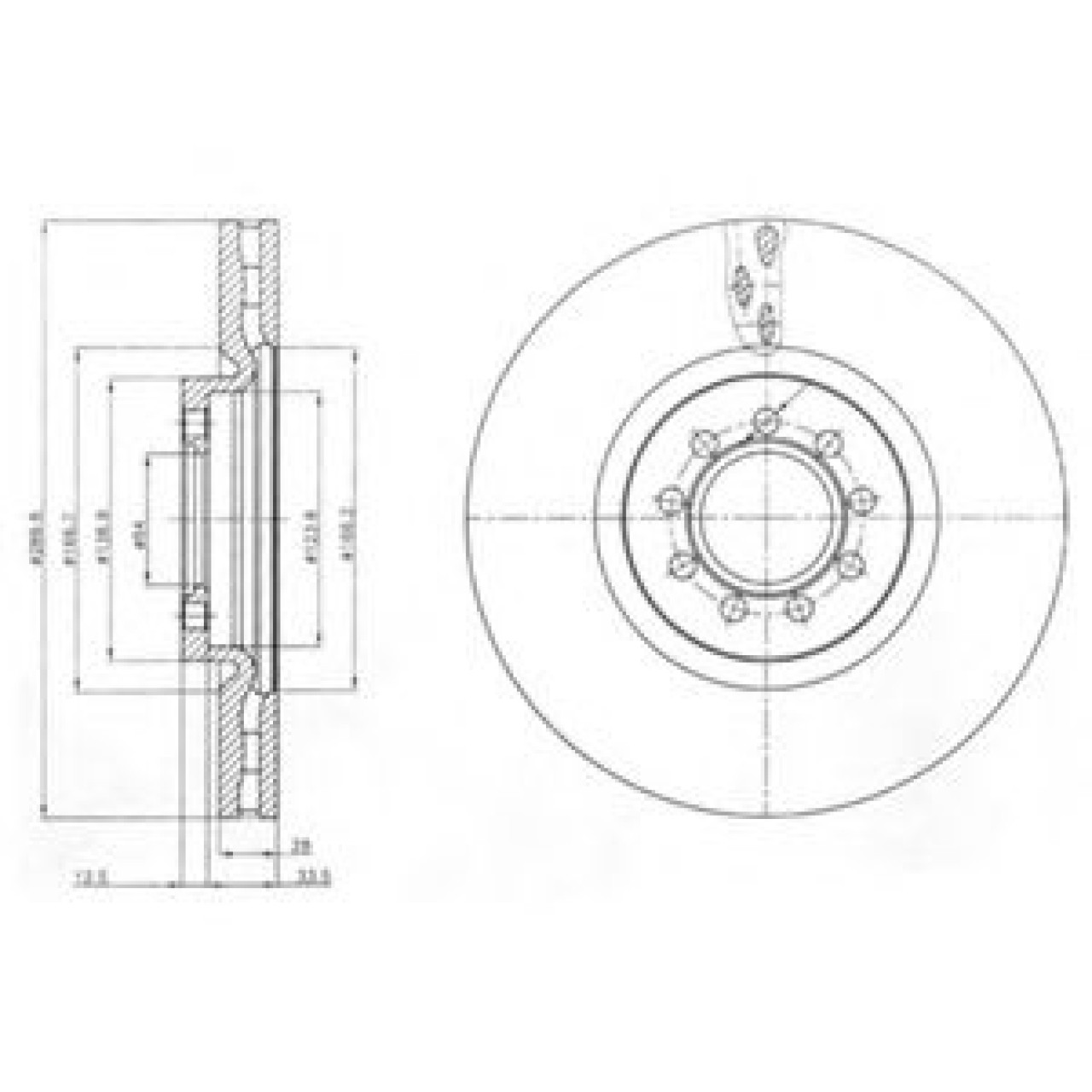 Disc frana IVECO DAILY IV platou / sasiu (2006 - 2011) DELPHI BG4101 piesa NOUA