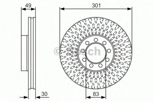 Disc frana IVECO DAILY IV platou / sasiu (2006 - 2011) BOSCH 0 986 479 A23 piesa NOUA
