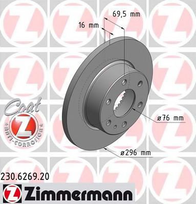 Disc frana IVECO DAILY V caroserie inchisa/combi (2011 - 2014) ZIMMERMANN 230.6269.20 piesa NOUA
