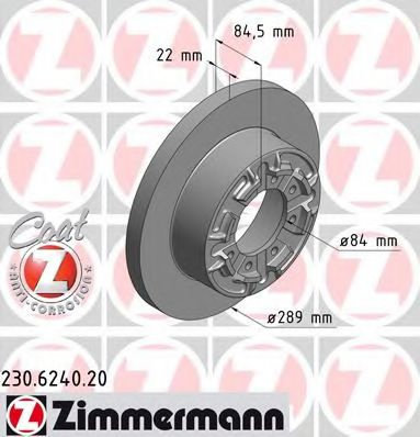 Disc frana IVECO DAILY V platou / sasiu (2011 - 2014) ZIMMERMANN 230.6240.20 piesa NOUA