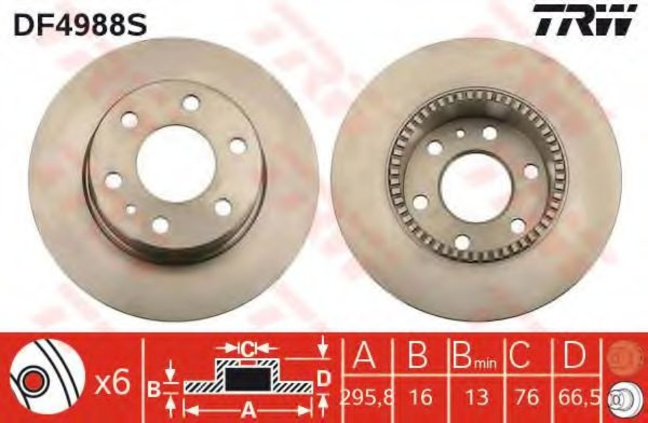 Disc frana IVECO DAILY VI platou / sasiu (2014 - 2016) TRW DF4988S piesa NOUA