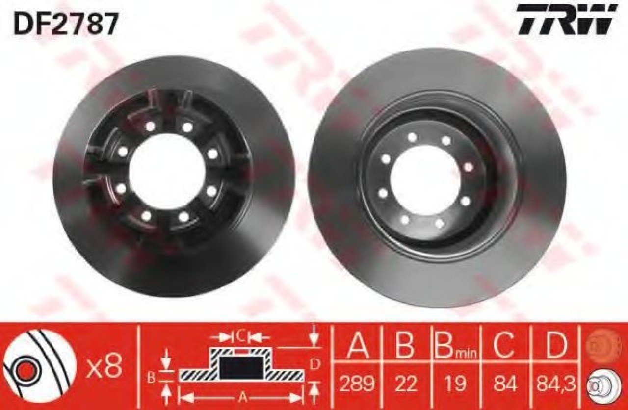Disc frana IVECO DAILY VI platou / sasiu (2014 - 2016) TRW DF2787 piesa NOUA