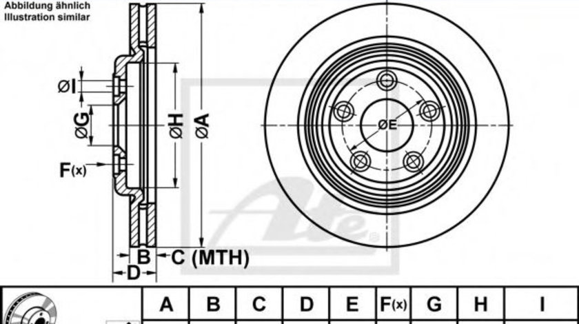 Disc frana JAGUAR S-TYPE (CCX) (1999 - 2009) ATE 24.0120-0708.1 piesa NOUA