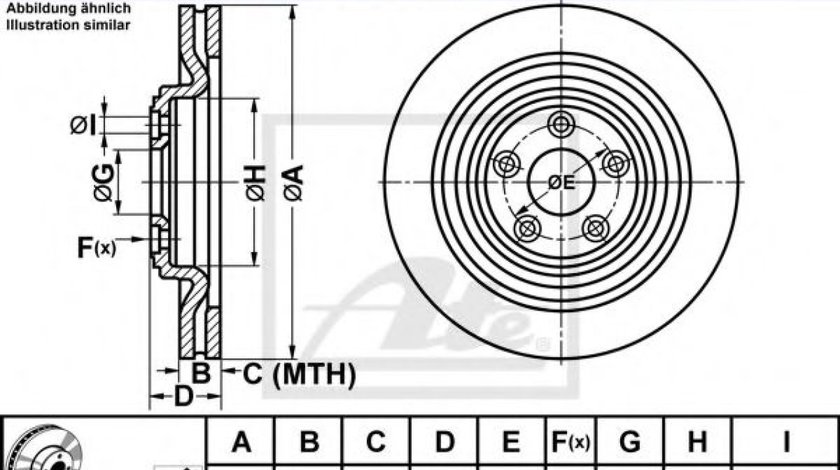 Disc frana JAGUAR S-TYPE (CCX) (1999 - 2009) ATE 24.0120-0238.1 piesa NOUA