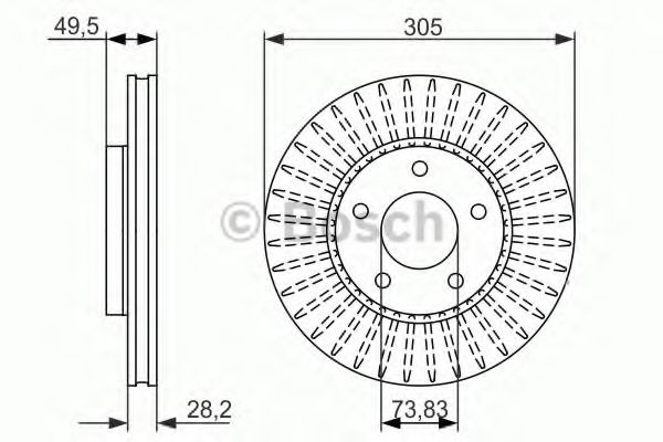 Disc frana JAGUAR S-TYPE (CCX) (1999 - 2009) BOSCH 0 986 479 698 piesa NOUA