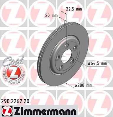 Disc frana JAGUAR S-TYPE (CCX) (1999 - 2009) ZIMMERMANN 290.2262.20 piesa NOUA