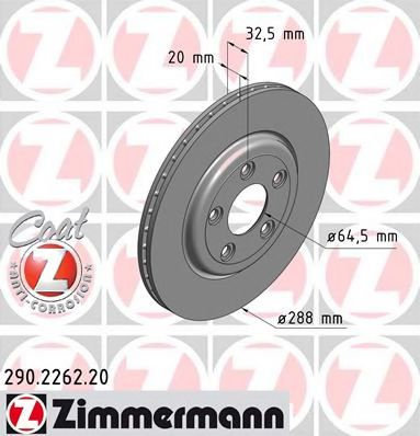 Disc frana JAGUAR S-TYPE (CCX) (1999 - 2009) ZIMMERMANN 290.2262.20 piesa NOUA