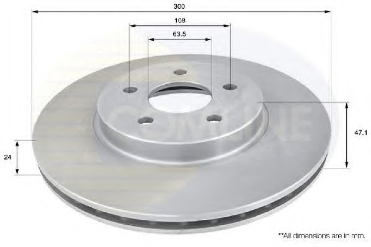 Disc frana JAGUAR X-TYPE (CF1) (2001 - 2009) COMLINE ADC1215V piesa NOUA
