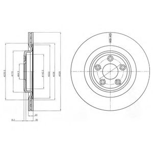 Disc frana JAGUAR XF (CC9) (2008 - 2015) DELPHI BG4202C piesa NOUA