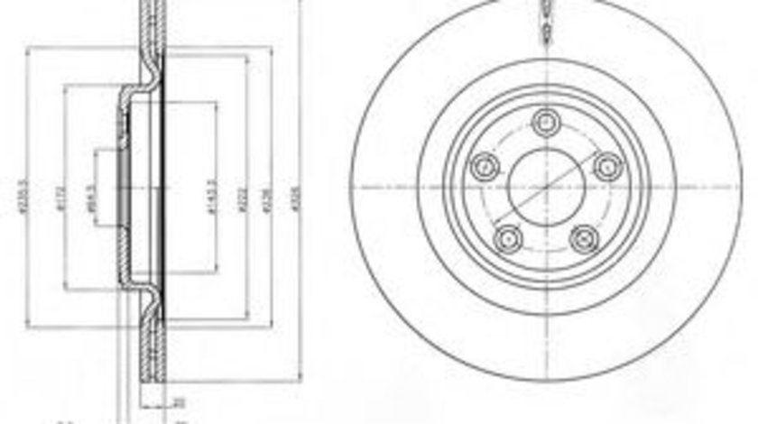 Disc frana JAGUAR XF (CC9) (2008 - 2015) DELPHI BG4202C piesa NOUA