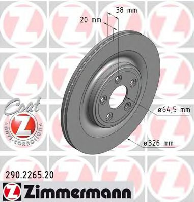 Disc frana JAGUAR XF (CC9) (2008 - 2015) ZIMMERMANN 290.2265.20 piesa NOUA