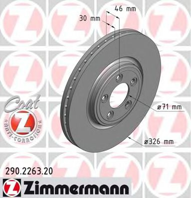 Disc frana JAGUAR XF (CC9) (2008 - 2015) ZIMMERMANN 290.2263.20 piesa NOUA