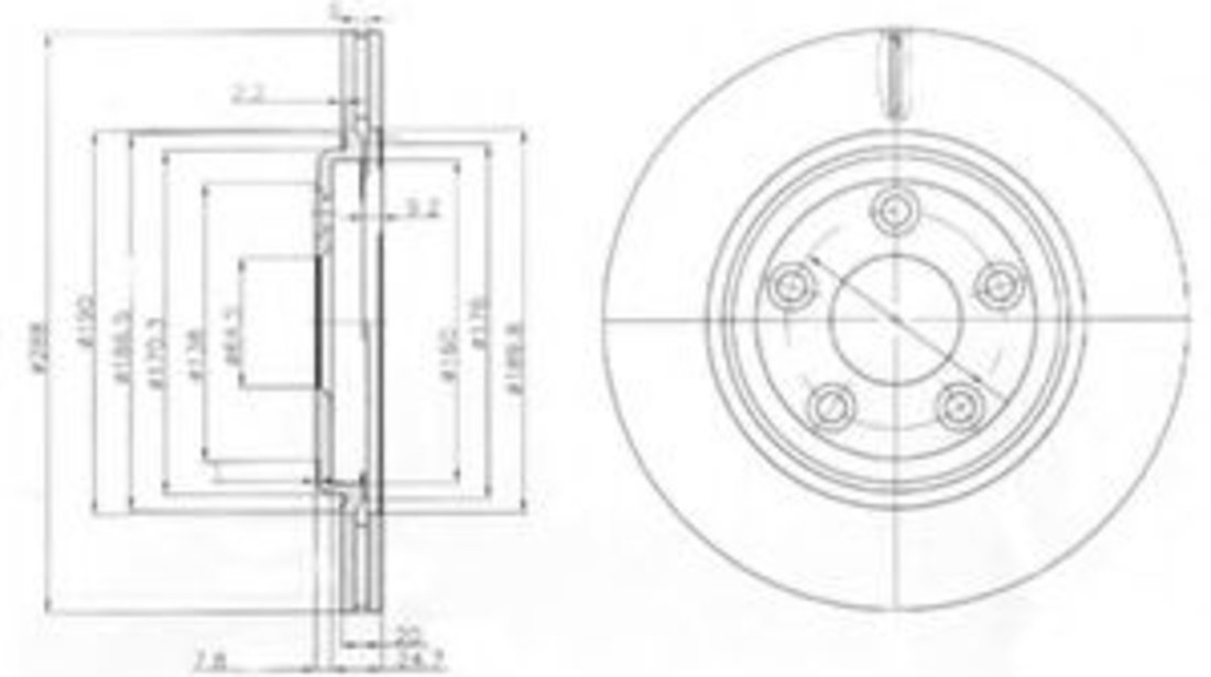 Disc frana JAGUAR XJ (N3, X350, X358) (2003 - 2009) DELPHI BG3512 piesa NOUA