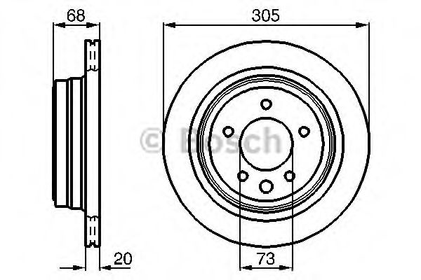 Disc frana JAGUAR XJ (NAW, NBW) (1996 - 2003) BOSCH 0 986 478 660 piesa NOUA