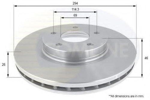 Disc frana JEEP COMPASS (MK49) (2006 - 2016) COMLINE ADC2318V piesa NOUA
