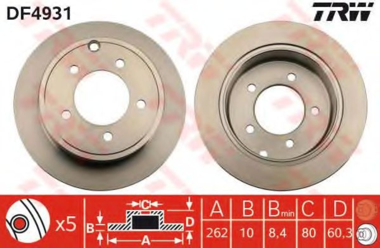 Disc frana JEEP COMPASS (MK49) (2006 - 2016) TRW DF4931 piesa NOUA