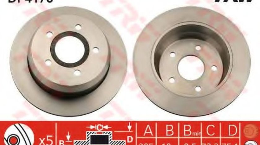 Disc frana JEEP GRAND CHEROKEE II (WJ, WG) (1998 - 2005) TRW DF4178 piesa NOUA