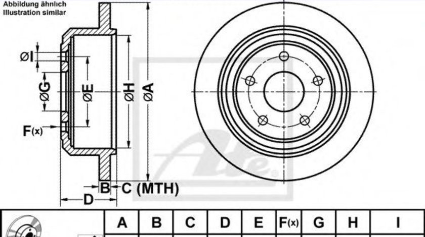 Disc frana JEEP WRANGLER II (TJ) (1996 - 2008) ATE 24.0112-0193.1 piesa NOUA