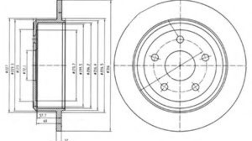 Disc frana JEEP WRANGLER II (TJ) (1996 - 2008) DELPHI BG4157 piesa NOUA