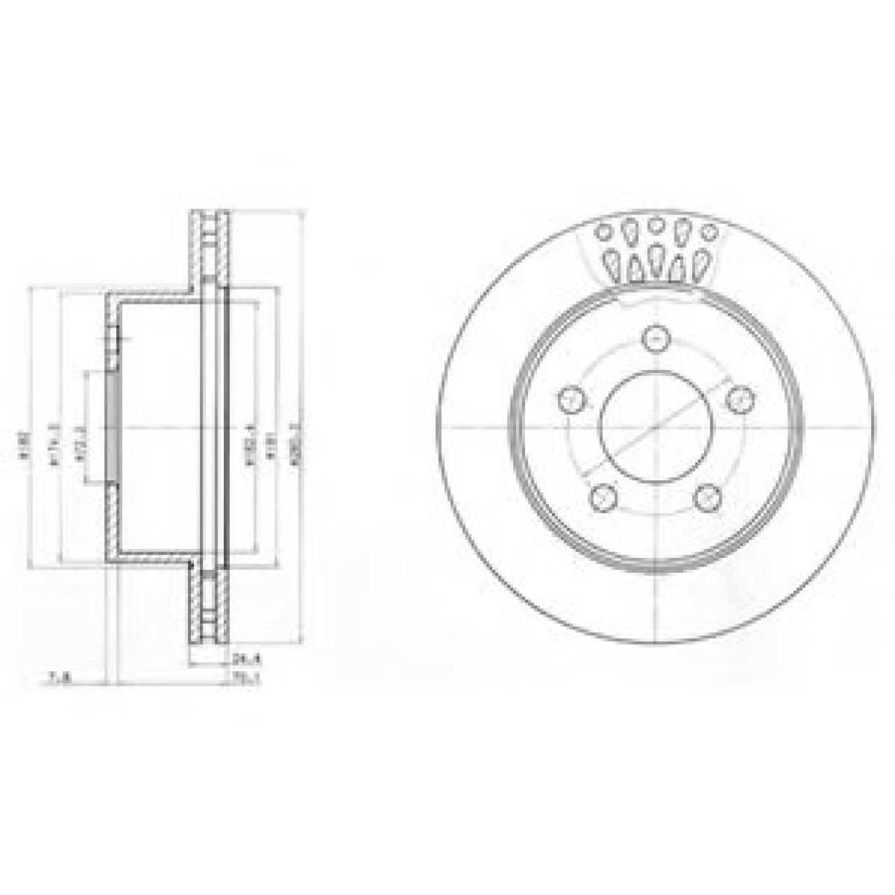 Disc frana JEEP WRANGLER II (TJ) (1996 - 2008) DELPHI BG4103 piesa NOUA
