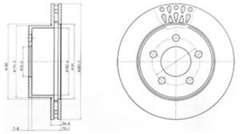 Disc frana JEEP WRANGLER II (TJ) (1996 - 2008) DELPHI BG4103 piesa NOUA