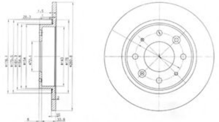 Disc frana KIA CARENS II (FJ) (2002 - 2006) DELPHI BG3336 piesa NOUA