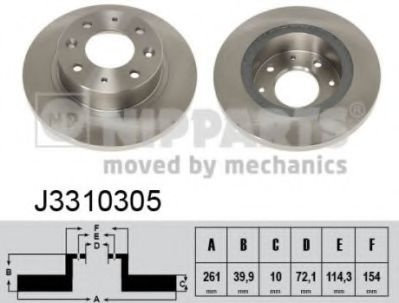 Disc frana KIA CARENS II (FJ) (2002 - 2006) NIPPARTS J3310305 piesa NOUA