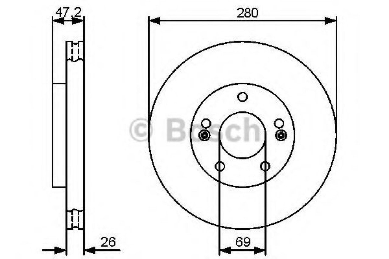 Disc frana KIA CEED Hatchback (ED) (2006 - 2012) BOSCH 0 986 479 C13 piesa NOUA