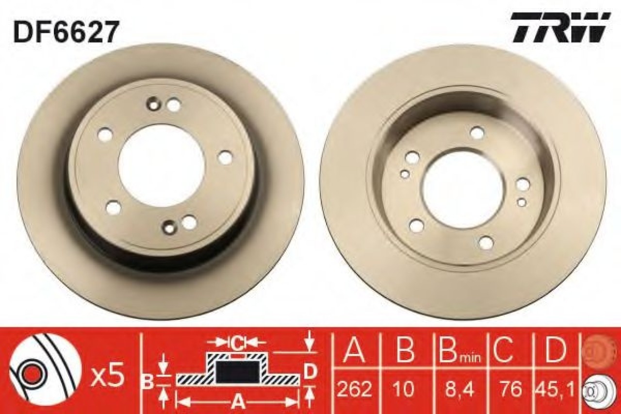 Disc frana KIA CEED (JD) (2012 - 2016) TRW DF6627 piesa NOUA