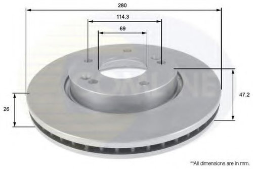 Disc frana KIA CEED SW (ED) (2007 - 2012) COMLINE ADC1098V piesa NOUA