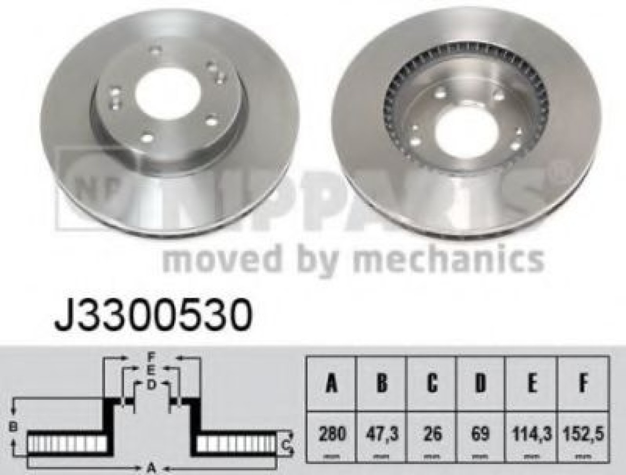 Disc frana KIA CEED SW (ED) (2007 - 2012) NIPPARTS J3300530 piesa NOUA
