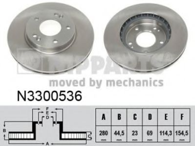 Disc frana KIA CEED SW (JD) (2012 - 2016) NIPPARTS N3300536 piesa NOUA