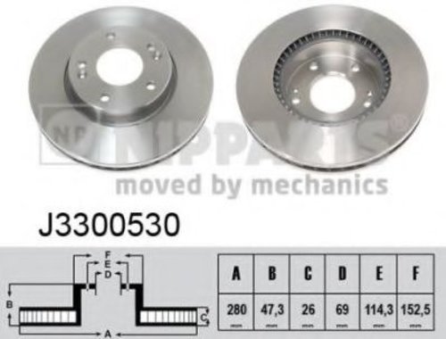 Disc frana KIA CEED SW (JD) (2012 - 2016) NIPPARTS J3300530 piesa NOUA