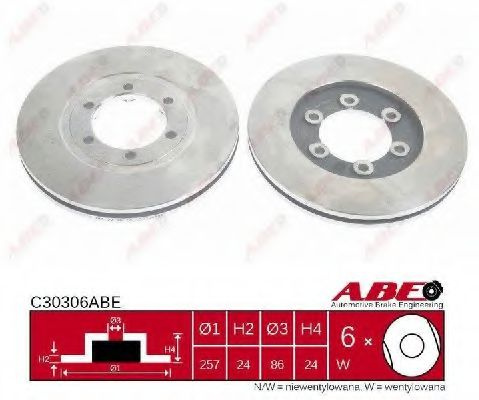 Disc frana KIA K2500 (SD) (2003 - 2016) ABE C30306ABE piesa NOUA